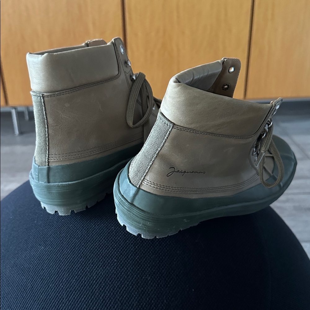 new JACQUEMUS 41 BRAND NEW CALFSKIN RUBBER LACE UP BOOTS “LES MEUNIERES HAUTES” - Picture 8 of 12